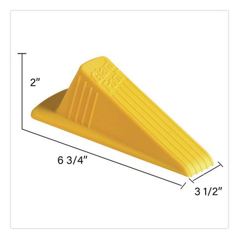 Giant Foot Doorstop, Wedge, Neon Yellow, 6/carton