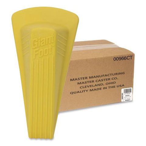 Giant Foot Doorstop, Wedge, Neon Yellow, 6/carton