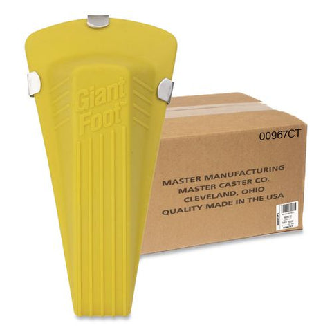 Giant Foot Magnetic Doorstop, Magnetic/wedge, Safety Yellow, 6/carton