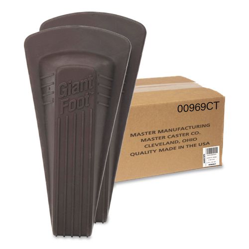 Giant Foot Doorstop, Wedge, Brown, 2/pack, 6 Packs/carton