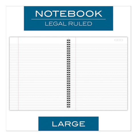 Wirebound Business Notebook, 1-subject, Wide/legal Rule, Black Linen Cover, (80) 11 X 8.5 Sheets