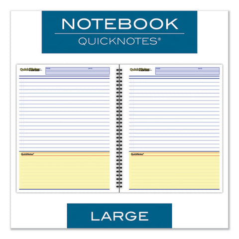 Wirebound Guided Quicknotes Notebook, 1-subject, List-management Format, Dark Gray Cover, (80) 11 X 8.5 Sheets