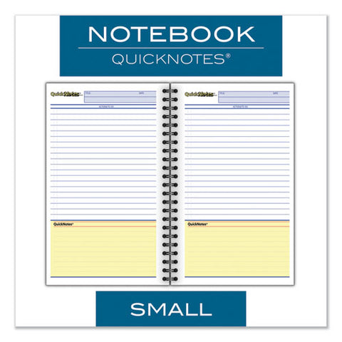 Wirebound Guided Quicknotes Notebook, 1-subject, List-management Format, Dark Gray Cover, (80) 8 X 5 Sheets