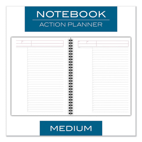 Wirebound Guided Action Planner Notebook, 1-subject, Project-management Format, Dark Gray Cover, (80) 9.5 X 7.5 Sheets