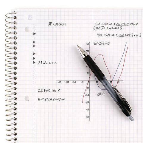 Wirebound Notebook With 2 Pockets, 1-subject, Quadrille Rule (4 Sq/in), Randomly Assorted Cover Color, (100) 11 X 8.5 Sheets