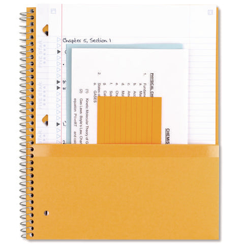 Wirebound Notebook With Eight Pockets, 5-subject, Medium/college Rule, Randomly Assorted Cover Color, (200) 11 X 8.5 Sheets