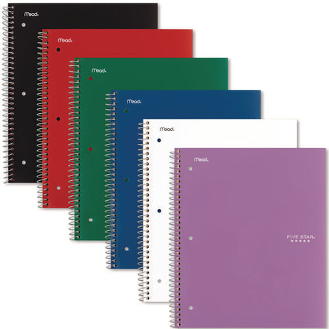 Wirebound Notebook With Eight Pockets, 5-subject, Medium/college Rule, Randomly Assorted Cover Color, (200) 11 X 8.5 Sheets