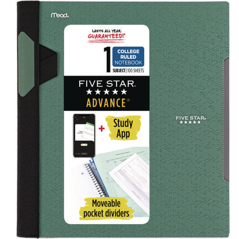 Advance Wirebound Notebook, Two Pockets, 1-subject, Medium/college Rule, Randomly Assorted Cover Color, (100) 11 X 8.5 Sheets