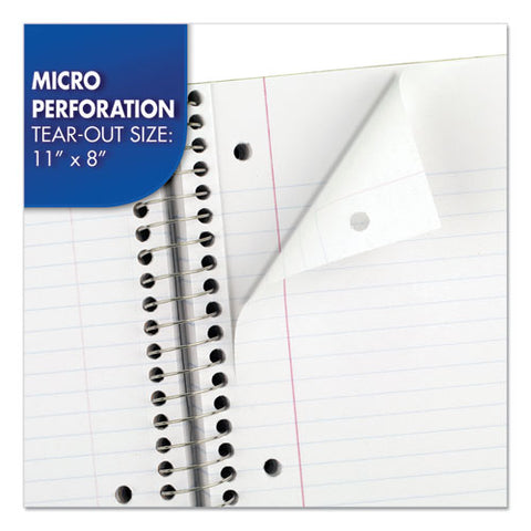 Spiral Notebook, 3-hole Punched, 1-subject, Medium/college Rule, Randomly Assorted Cover Color, (100) 11 X 8 Sheets