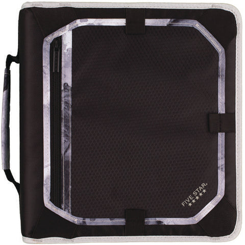 Zipper Binder, 3 Rings, 2" Capacity, 11 X 8.5, Black/gray Accents