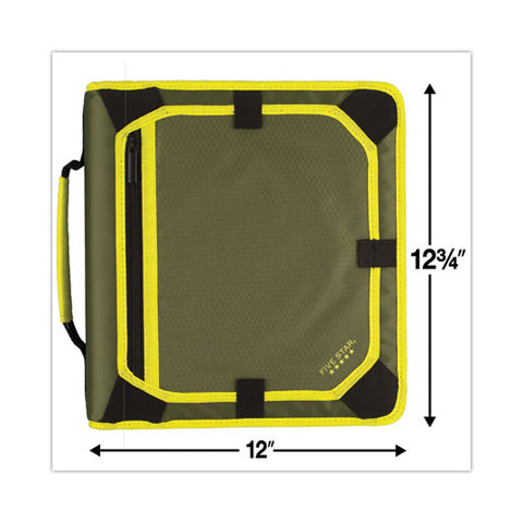 Zipper Binder And Expansion Panel, 3 Rings, 2" Capacity, 11 X 8.5, Assorted