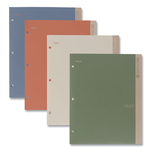 Recycled Plastic Two-pocket Folder, 11" X 8.5", Randomly Assorted