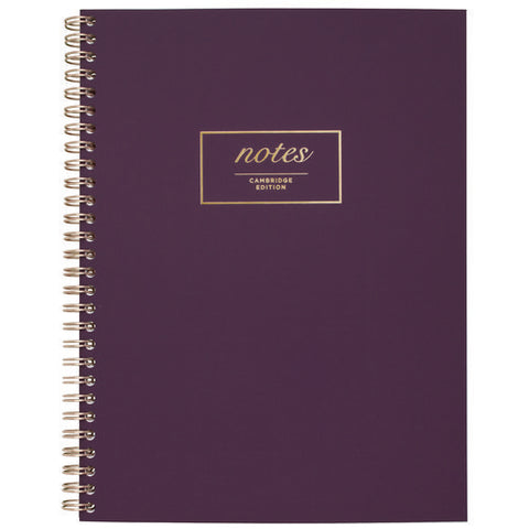 Jewel Tone Notebook, Gold Twin-wire, 1-subject, Wide/legal Rule, Purple Cover, (80) 9.5 X 7.25 Sheets