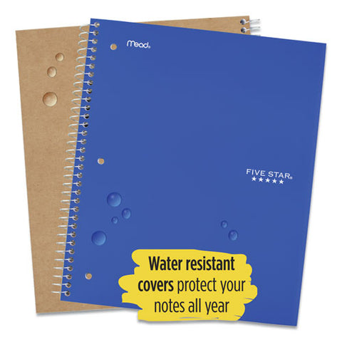 Wirebound Notebook With Eight Pockets, 5-subject, Wide/legal Rule, Randomly Assorted Cover Color, (200) 10.5 X 8 Sheets