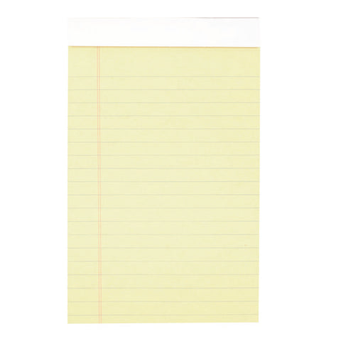 Notepad, Wide/legal Rule, Black Cover, 70 Yellow 5 X 8 Sheets, 2/pack