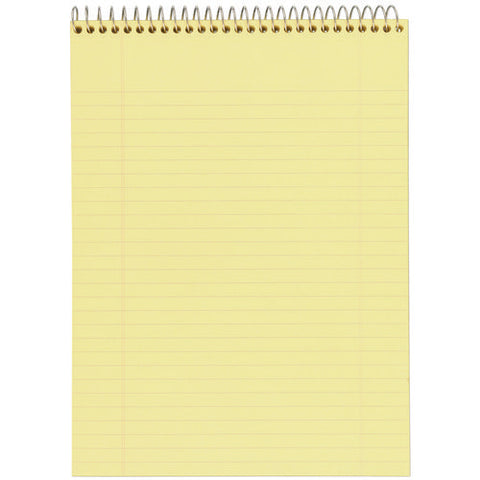 Stiff-back Wire Bound Notepad, Wide/legal Rule, Canary/blue Cover, 70 Canary-yellow 8.5 X 11.5 Sheets