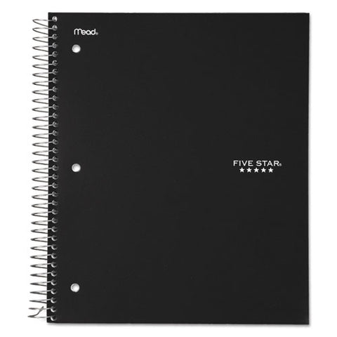 Wirebound Notebook, 3-subject, Medium/college Rule, Black Cover, (150) 11 X 8.5 Sheets