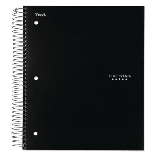 Wirebound Notebook, 5-subject, Medium/college Rule, Black Cover, (200) 11 X 8.5 Sheets