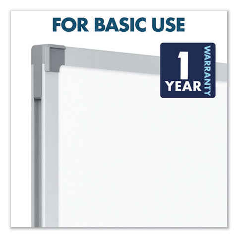 Dry Erase Board With Aluminum Frame, 36" X 24", White Surface, Satin Aluminum Frame