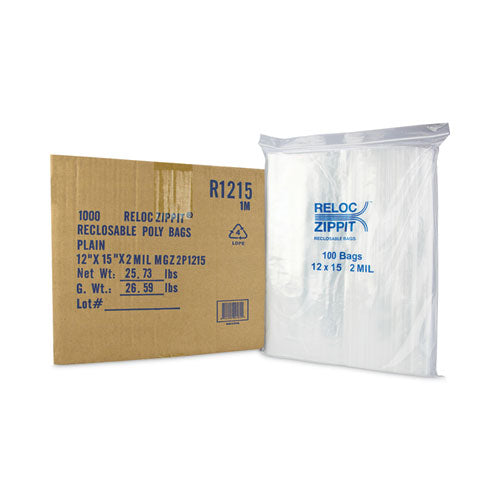 Bag,zplck,2mil,12x15,clr