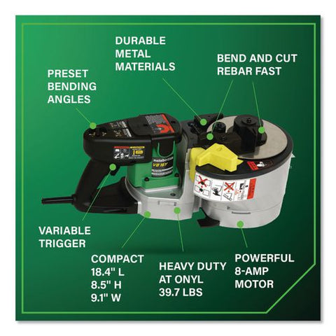 8 Amp Variable Speed Portable Rebar Cutter And Bender, Cuts/bends #3 To #5 Grade 60 Rebar