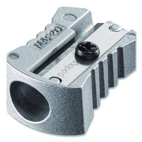 Classic 1-hole Metal Pencil Sharpener, 2.26 X 0.49 X 4.33, Silver