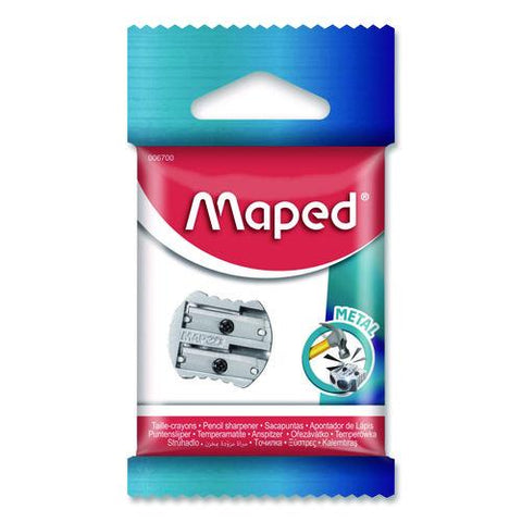 Classic 2-hole Metal Pencil Sharpener, 2.56 X 0.67 X 4.92, Silver