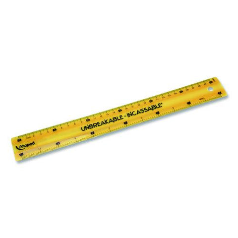 Unbreakable 12" Ruler, Standard/metric, 12.72" Long, Randomly Assorted Color