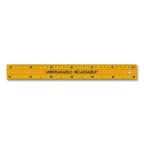 Unbreakable 12" Ruler, Standard/metric, 12.72" Long, Randomly Assorted Color