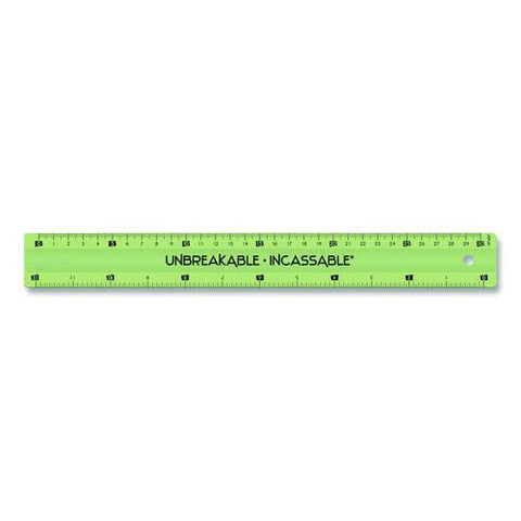 Unbreakable 12" Ruler, Standard/metric, 12.72" Long, Randomly Assorted Color