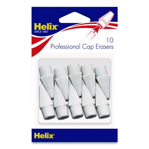 Professional Hi-polymer Oversized Pencil Cap Erasers, For Pencil Marks, White, 10/pack