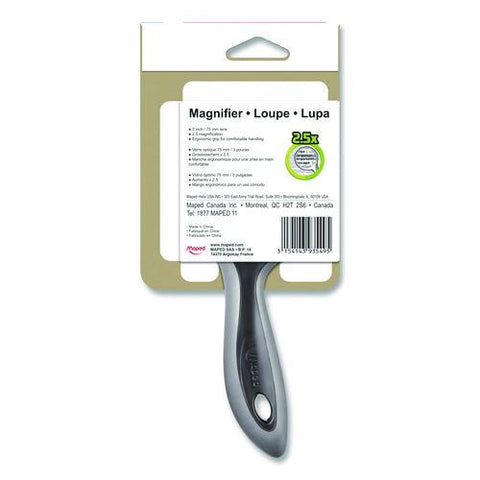 2.5x Soft Touch Large Magnifying Glass, Plastic Lens, 3" Dia, Randomly Assorted Color