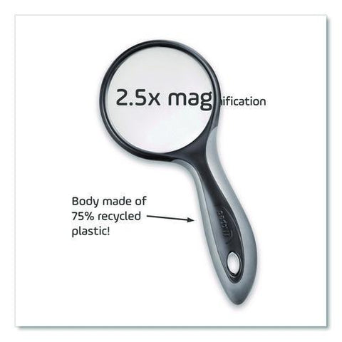 2.5x Soft Touch Large Magnifying Glass, Plastic Lens, 3" Dia, Randomly Assorted Color
