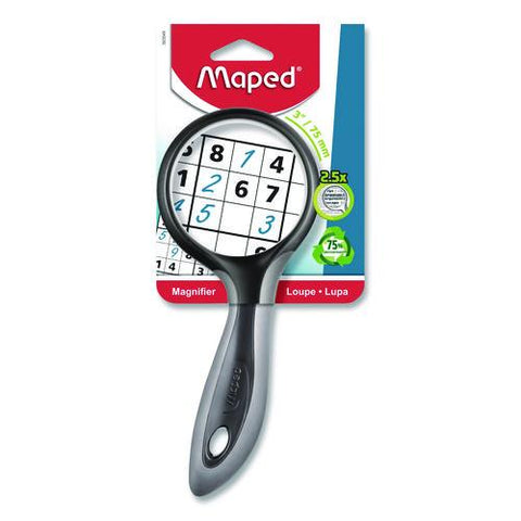 2.5x Soft Touch Large Magnifying Glass, Plastic Lens, 3" Dia, Randomly Assorted Color