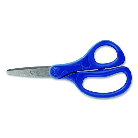 Essential Pointed School Scissors School Pack, Pointed Tip, 5.35" Long, 2" Cut Length, Straight Assorted Handle, 12/pack