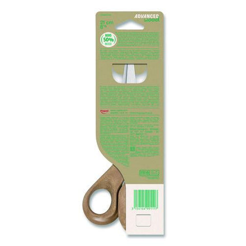 Advanced Wood Multipurpose Scissors, 8.25" Long, 4.75" Cut Length, Straight Brown Handle