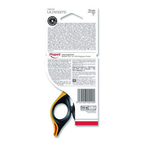 Ultimate Precision Soft Grip Multipurpose Scissors, 5.75" Long, 3" Cut Length, Straight Black/orange Handle