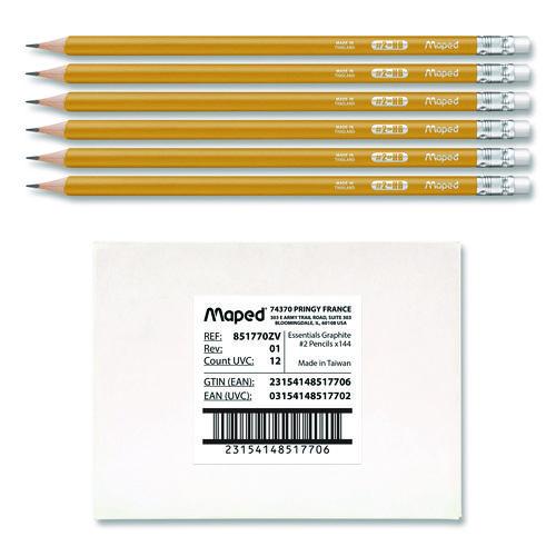 Essentials Triangular Pre-sharpened Pencils, Hb (#2), Black Lead, Yellow Barrel, 144/box