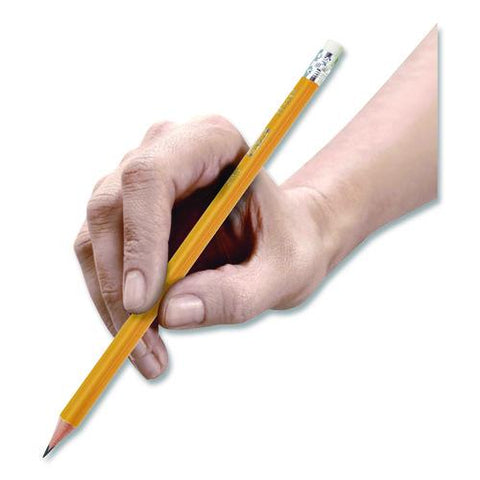 Essentials Triangular Pre-sharpened Pencils, Hb (#2), Black Lead, Yellow Barrel, 12/box