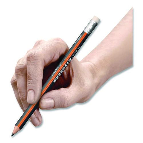 Black'peps Jumbo Triangular Pencils, Hb (#2), Black Lead, Orange/black Barrel, Dozen