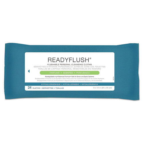 Readyflush Biodegradable Flushable Wipes, 1-ply, 8 X 12, White, 24/pack