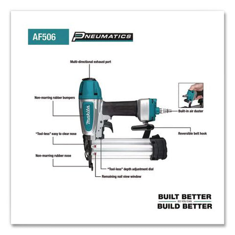 18 Gauge 2 In Pneumatic Brad Nailer (reconditioned), 5/8" To 2", Silver/black/blue
