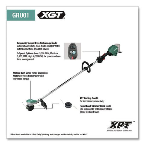 40v Max Xgt Lithium-ion Brushless 15" Cordless String Trimmer Kit, (reconditioned), 68.25" Length, Teal/black/silver