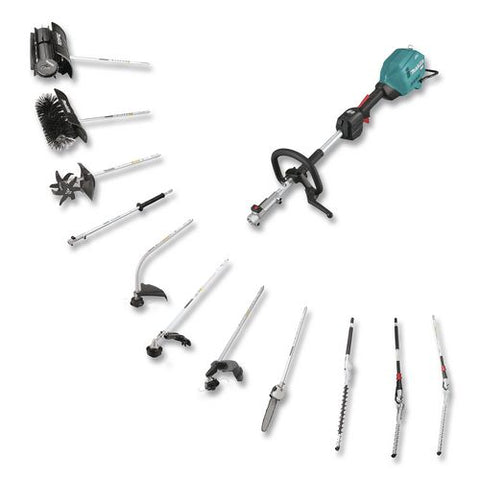 Xgt Brushless Lithium-ion Cordless Couple Shaft Power Head With String Trimmer Attachment Kit, 71.75" Long, Teal/black/silver