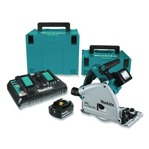18v X2 (36v) Lxt Brushless Lithium-ion 6.5" Cordless Plunge Circular Saw Kit With Batteries, 6,300 Rpm, 0 To +48 Degree Bevel