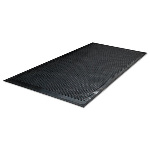 Clean Step Outdoor Rubber Scraper Mat, Polypropylene, 36 X 60, Black