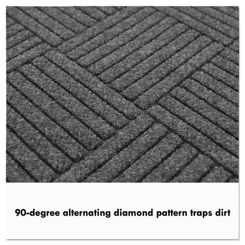 Ecoguard Diamond Floor Mat, Single Fan, 48 X 96, Charcoal