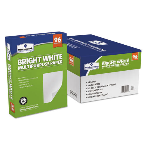 Bulk White Copy Paper, 96 Bright, 20 Lb Bond Weight, 8.5 X 11, White, 500 Sheets/ream, 8 Reams/carton