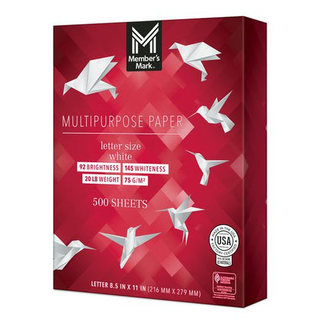Multipurpose Copy Paper, 92 Bright, 20 Lb Bond Weight, 8.5 X 11, White, 500 Sheets/ream, 8 Reams/carton