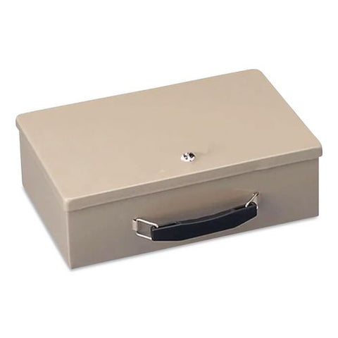 Fire Retardant Cash/security Box, 1 Compartment, Key Lock, 4 X 12.75 X 8.25, Sand